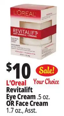 Ocean State Job Lot L'Oreal Revitalift Anti-Wrinkle + Firming Eye Cream Moisturizer .5 oz offer