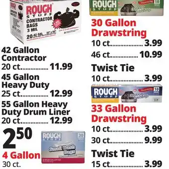 Ocean State Job Lot ROUGH STUFF Trash Bags offer