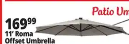 Ocean State Job Lot 11' Roma Offset Patio Umbrella with Solar LED Lights Beige offer