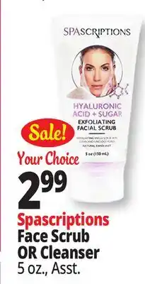Ocean State Job Lot SpaScriptions Hyaluronic Acid + Sugar Exfoliating Facial Scrub 5 oz offer