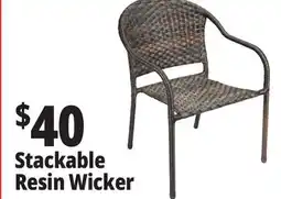 Ocean State Job Lot Outdoor Living Accents Resin Wicker Stacking Chair offer