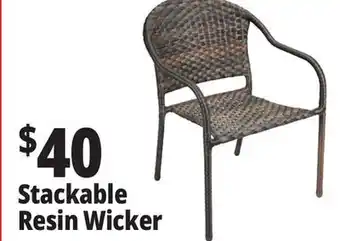 Ocean State Job Lot Outdoor Living Accents Resin Wicker Stacking Chair offer