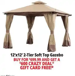 Ocean State Job Lot Sunjoy Aluminum Frame 2-Tier Steel Soft Top Gazebo 12' x 12' Beige/Brown offer
