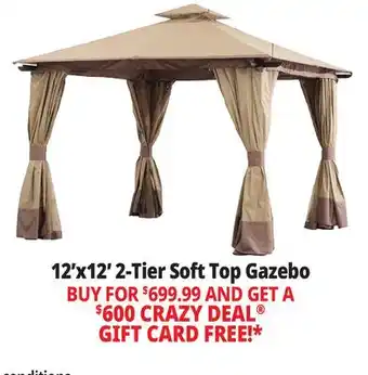 Ocean State Job Lot Sunjoy Aluminum Frame 2-Tier Steel Soft Top Gazebo 12' x 12' Beige/Brown offer
