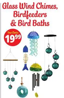 Ocean State Job Lot Glass Wind Chimes, Birdfeeders & Bird Baths offer