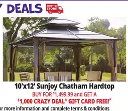 Ocean State Job Lot Sunjoy Chatham 10' x 12' Hardtop Gazebo with Netting offer
