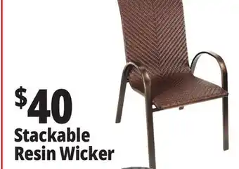 Ocean State Job Lot Outdoor Living Accents Resin Wicker Stackable Chair offer