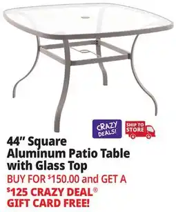Ocean State Job Lot 44 Square Aluminum Patio Table with Glass Top offer