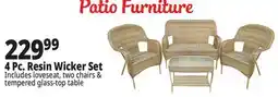 Ocean State Job Lot 4 Piece Resin Wicker Patio Set offer