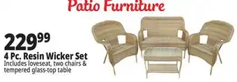 Ocean State Job Lot 4 Piece Resin Wicker Patio Set offer