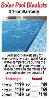 Ocean State Job Lot Solar Pool Blankets offer