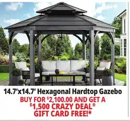 Ocean State Job Lot Ashland 14.7' x 14.7' Hexagonal Hardtop Gazebo offer