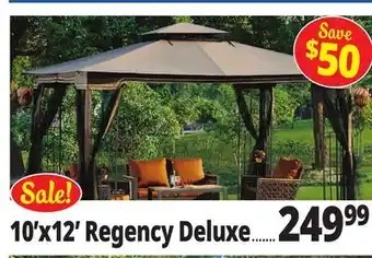 Ocean State Job Lot Regency II 10' x 12' Gazebo with Netting Brown offer