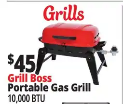 Ocean State Job Lot Grill Boss Portable Propane Grill with Folding Legs 10 000 BTU offer