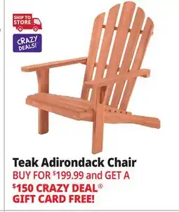 Ocean State Job Lot Teak Adirondack Chair offer