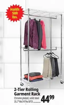 Ocean State Job Lot 2-Tier Rolling Garment Rack offer