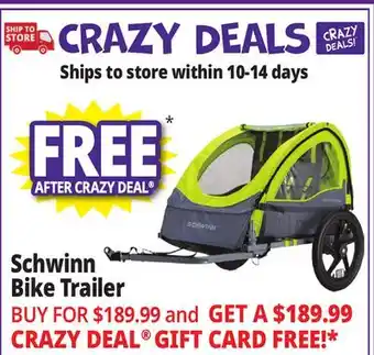 Ocean State Job Lot Schwinn Gemini Double Bicycle Trailer offer