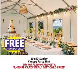 Ocean State Job Lot Sunjoy 30' x 12' Outdoor Canopy Party Tent White offer