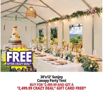 Ocean State Job Lot Sunjoy 30' x 12' Outdoor Canopy Party Tent White offer