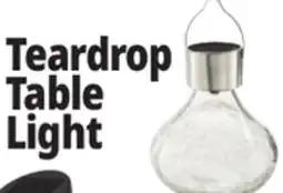Ocean State Job Lot Outdoor Living Accents Solar Glass Teardrop LED Table Top Light offer