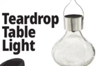 Ocean State Job Lot Outdoor Living Accents Solar Glass Teardrop LED Table Top Light offer