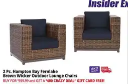Ocean State Job Lot Hampton Bay Fernlake Brown Wicker Outdoor Lounge Chairs Set of 2 Midnight offer