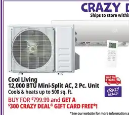 Ocean State Job Lot Cool Living 12 000 BTU Mini-Split Air Conditioner 2-Piece Unit Kit offer