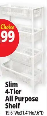 Ocean State Job Lot Nest Accents All Purpose 4-Tier Plastic Shelving 31.4 offer