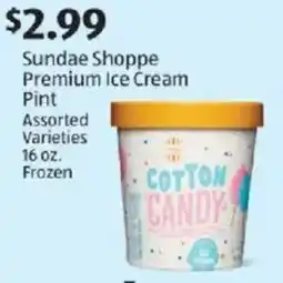 Aldi Sundae shoppe premium ice cream pint assorted varieties offer