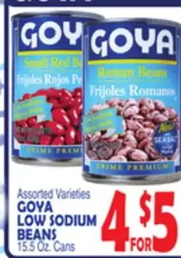Bravo Supermarkets GOYA LOW SODIUM BEANS offer