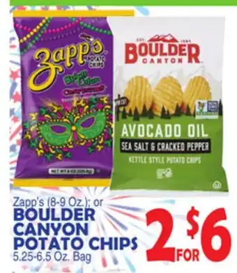 Bravo Supermarkets BOULDER CANYON POTATO CHIPS 5.25-6.5 Oz. Bag offer