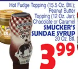Bravo Supermarkets SMUCKER'S SUNDAE SYRUP offer