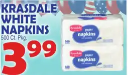 Bravo Supermarkets KRASDALE WHITE NAPKINS offer
