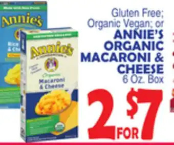 Bravo Supermarkets ANNIE'S ORGANIC MACARONI & CHEESE offer
