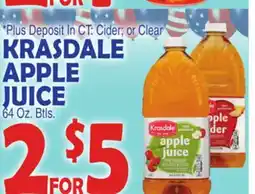Bravo Supermarkets KRASDALE APPLE JUICE offer