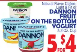 Bravo Supermarkets DANNON FRUIT ON THE BOTTOM YOGURT offer