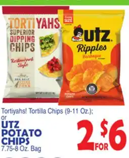 Bravo Supermarkets UTZ POTATO CHIPS 7.75-8 Oz. Bag offer
