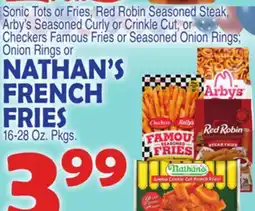 Bravo Supermarkets NATHAN'S FRENCH FRIES 16-28 Oz. Pkgs offer