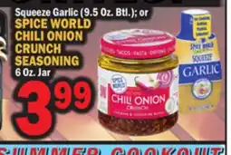 Bravo Supermarkets SPICE WORLD CHILI ONION CRUNCH SEASONING 6 Oz. Jar offer