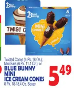 Bravo Supermarkets BLUE BUNNY MINI ICE CREAM CONES, 8 Pk. 18-18.4 Oz. Boxes offer