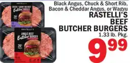 Bravo Supermarkets RASTELLI'S BEEF BUTCHER BURGERS offer
