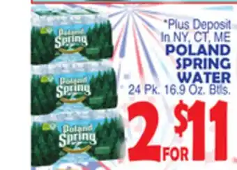 Bravo Supermarkets POLAND SPRING WATER offer