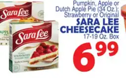 Bravo Supermarkets SARA LEE CHEESECAKE, 17-19 Oz. Box offer