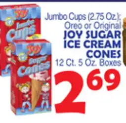 Bravo Supermarkets JOY SUGAR ICE CREAM CONES 12 Ct. 5 Oz. Boxes offer