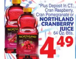 Bravo Supermarkets NORTHLAND CRANBERRY JUICE, 64 Oz. Btls offer