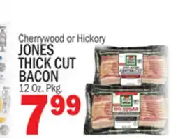Bravo Supermarkets JONES THICK CUT BACON 12 Oz. Pkg offer