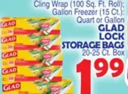 Bravo Supermarkets GLAD LOCK STORAGE BAGS 20-25 Ct. Box offer