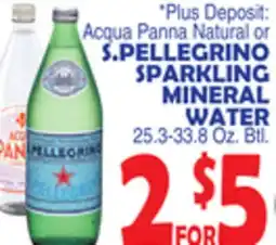 Bravo Supermarkets S. PELLEGRINO SPARKLING MINERAL WATER offer