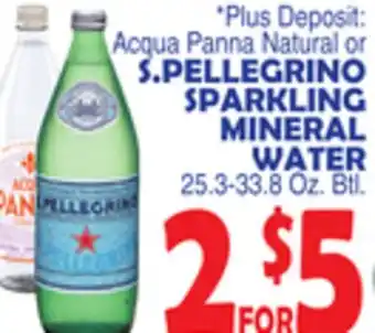 Bravo Supermarkets S. PELLEGRINO SPARKLING MINERAL WATER offer