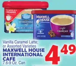 Bravo Supermarkets MAXWELL HOUSE INTERNATIONAL CAFE offer